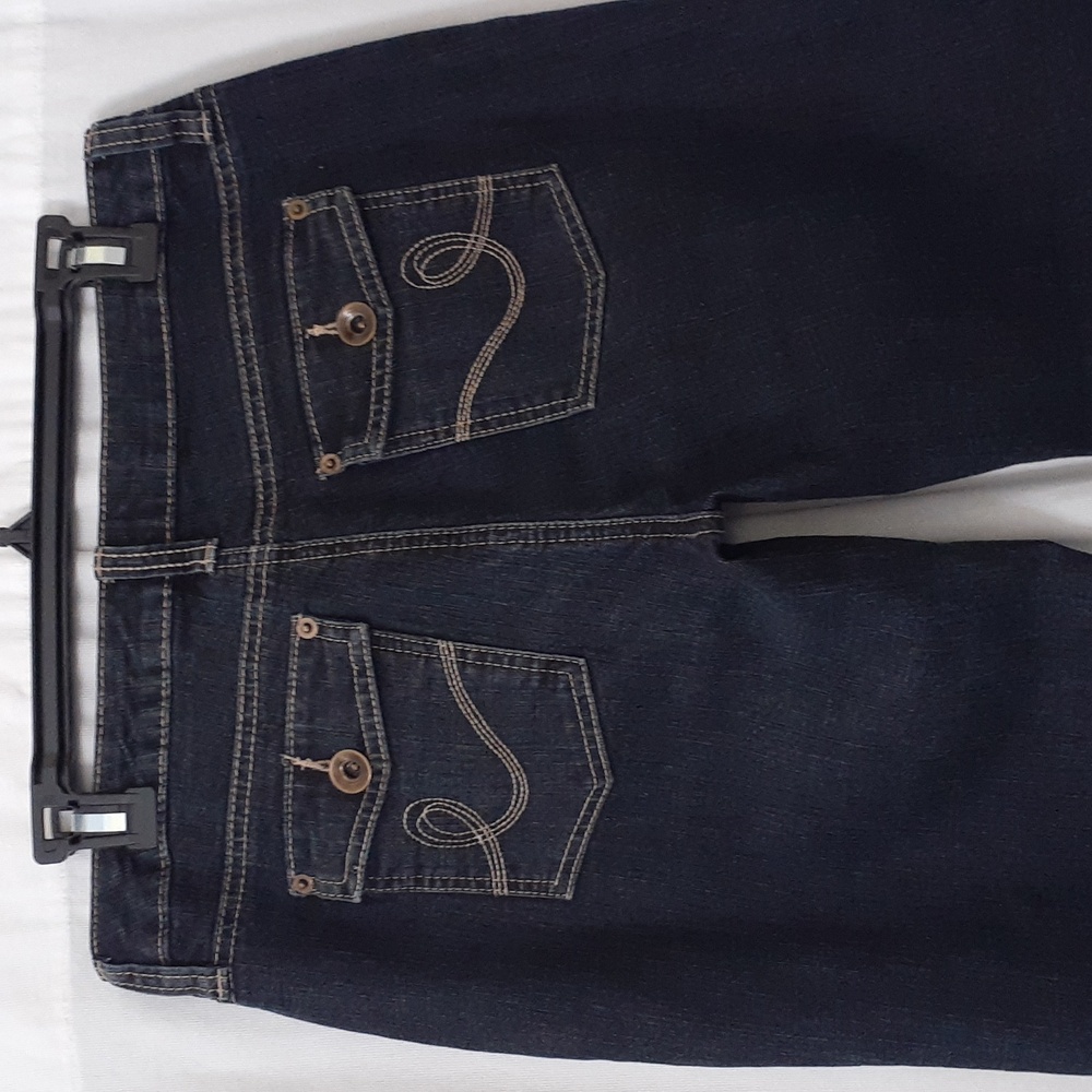 APT.9 Denim Jeans Size 9 Women Crop Flap Pockets Dark Wash